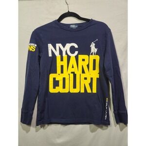 Kids Polo‎ Ralph Lauren Long Sleeve NYC Hard Court US Open Tennis Shirt M 10-12